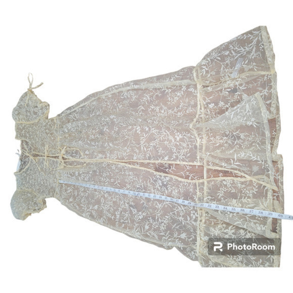 Anthropologie Sheer Short-Sleeve Organza Maxi Dress Yellow BNWT size Small Fairy - Picture 6 of 10